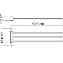 Полотенцедержатель WasserKRAFT Exter K-1533 поворотный Светлая бронза