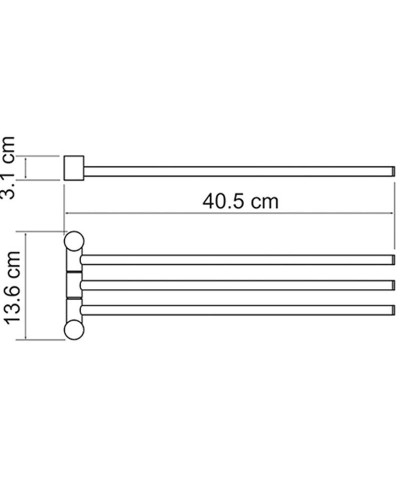 Полотенцедержатель WasserKRAFT Exter K-1533 поворотный Светлая бронза