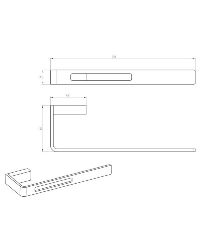 Полотенцедержатель Boheme Q 10945-SGM Оружейная сталь глянцевая