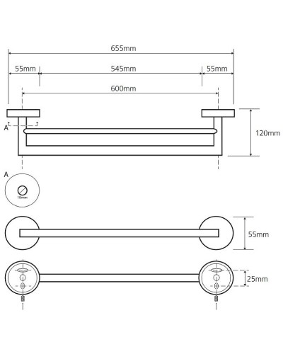 Полотенцедержатель Bemeta Brilo 161204052 двойной Золото