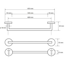 Полотенцедержатель Bemeta Sablo 160204042 Золото матовое