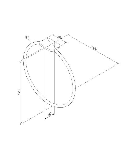 Кольцо для полотенец AM.PM Inspire V2.0 A50A34422 Черное матовое