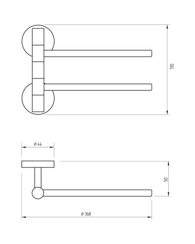 Полотенцедержатель Migliore Fortis 31765 двойной поворотный Черный матовый