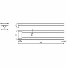 Полотенцедержатель Ideal Standard Connect A9181AA двойной Хром