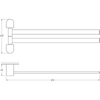 Полотенцедержатель Artwelle Schwarz 35 7731 поворотный Черный матовый