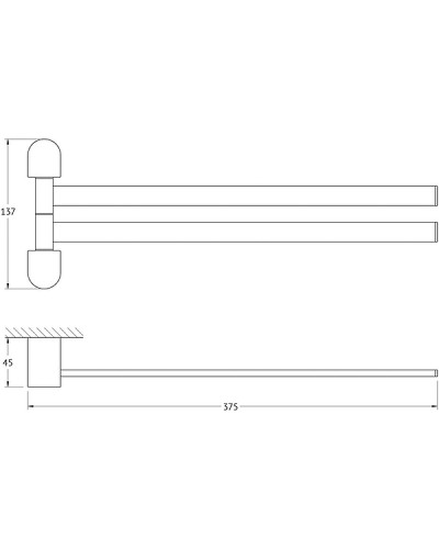 Полотенцедержатель Artwelle Schwarz 35 7731 поворотный Черный матовый
