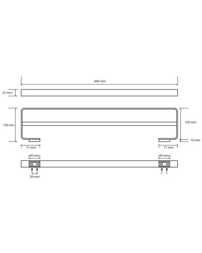 Полотенцедержатель 60 см Bemeta Solo 139104052