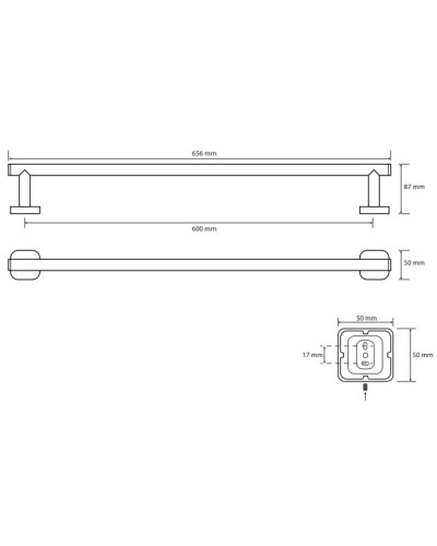 Полотенцедержатель 65,6 см Bemeta Tasi 154104042