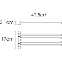 Полотенцедержатель WasserKRAFT K-1034N поворотный Никель