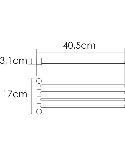 Полотенцедержатель WasserKRAFT K-1034N поворотный Никель