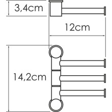 Полотенцедержатель WasserKRAFT K-1053N поворотный Никель