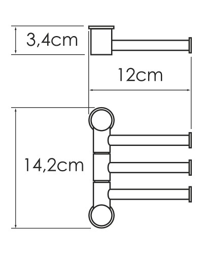 Полотенцедержатель WasserKRAFT K-1053N поворотный Никель