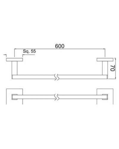 Полотенцедержатель 65,5 см Jaquar Kubix Prime AKP-CHR-35711PS