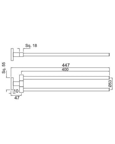 Полотенцедержатель 44,7 см Jaquar Kubix Prime AKP-CHR-35715PS