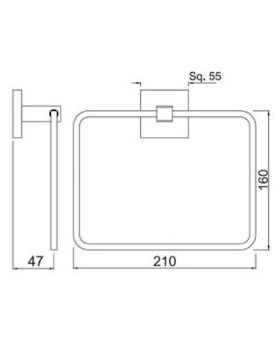 Кольцо для полотенец Jaquar Kubix Prime AKP-CHR-35721P