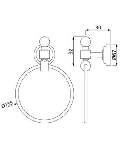 Кольцо для полотенец Jaquar Queen's AQN-CHR-7721