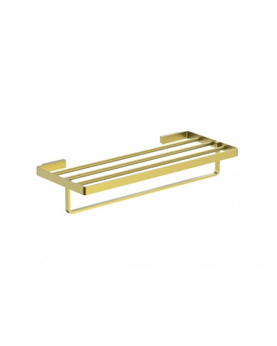 Полотенцедержатель с полкой WONZON & WOGHAND, Брашированное золото (WW-8381A-BG)