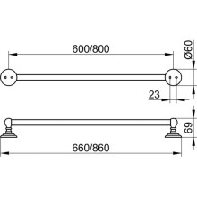 Полотенцедержатель 86 см KEUCO Astor 02101010800