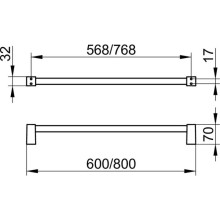 Полотенцедержатель 60 см KEUCO Smart.2 14701010600
