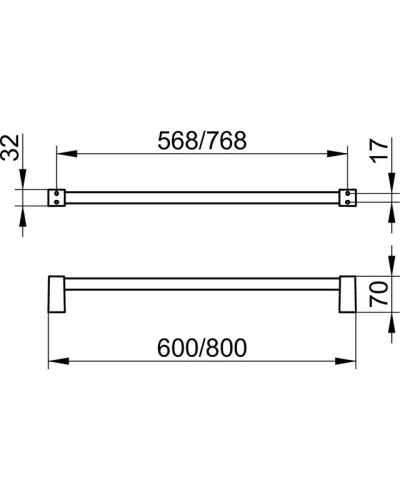 Полотенцедержатель 80 см KEUCO Smart.2 14701010800