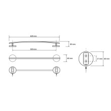 Полотенцедержатель 62 см Bemeta Alfa 102402042
