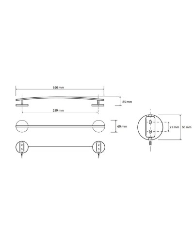 Полотенцедержатель 62 см Bemeta Alfa 102402042