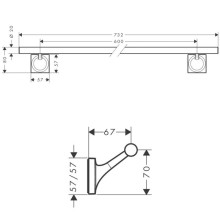 Полотенцедержатель 73,2 см Axor Starck Organic 42706000