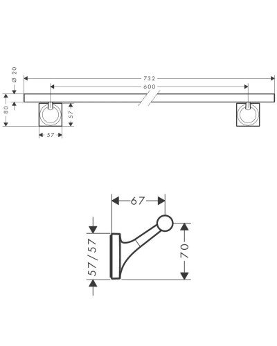 Полотенцедержатель 73,2 см Axor Starck Organic 42706000