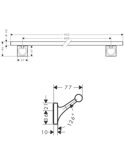 Полотенцедержатель 93,2 см Axor Starck Organic 42708000