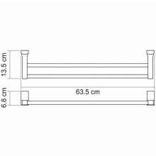 Полотенцедержатель WasserKRAFT Exter K-5240 двойной Светлая бронза