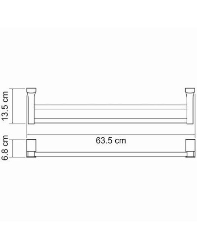 Полотенцедержатель WasserKRAFT Exter K-5240 двойной Светлая бронза