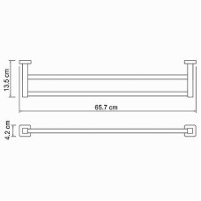Полотенцедержатель WasserKRAFT Lippe K-6540 двойной Хром