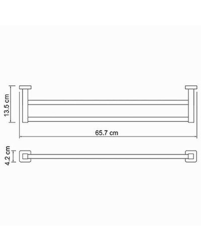 Полотенцедержатель WasserKRAFT Lippe K-6540 двойной Хром