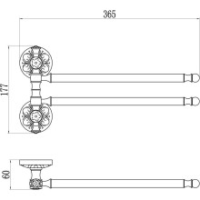 Полотенцедержатель 36,5 см Savol 58A S-005802A