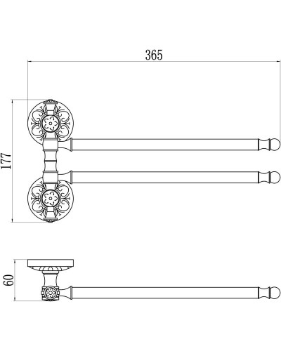 Полотенцедержатель 36,5 см Savol 58A S-005802A