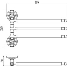 Полотенцедержатель 36,5 см Savol 58A S-005803A