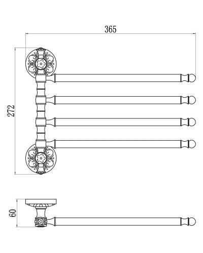 Полотенцедержатель 36,5 см Savol 58A S-005804A