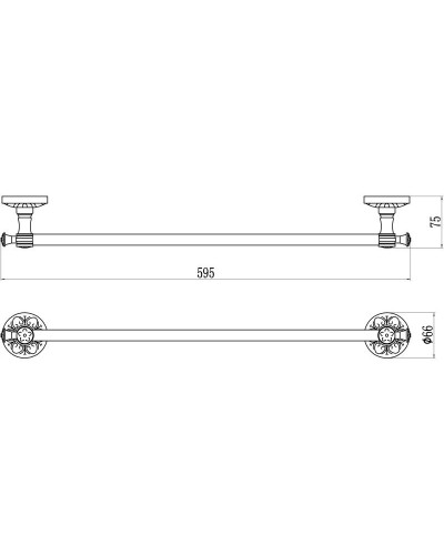 Полотенцедержатель 59,5 см Savol 58C S-005824C