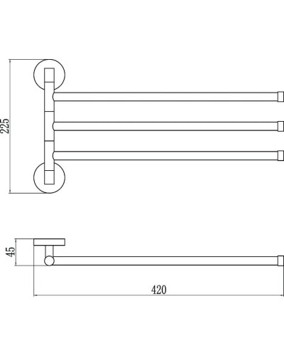 Полотенцедержатель 42 см Savol 87 S-008703