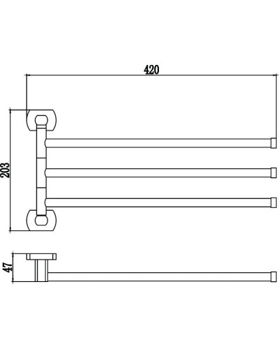 Полотенцедержатель 42 см Savol 99 S-009903