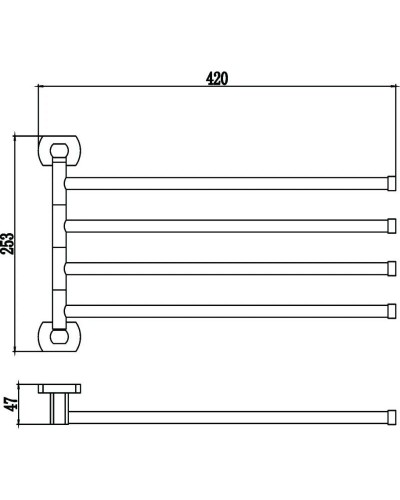 Полотенцедержатель 42 см Savol 99 S-009904