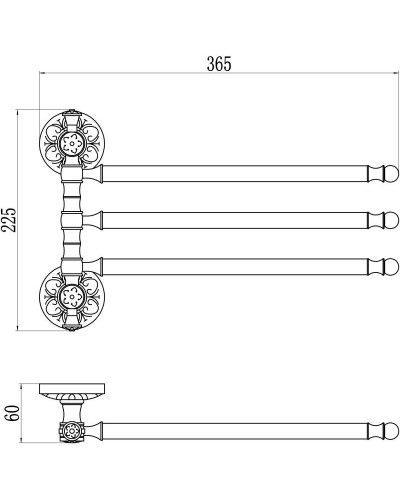 Полотенцедержатель 36,5 см Savol 66C S-06603C