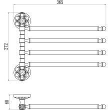 Полотенцедержатель 36,5 см Savol 66C S-06604C