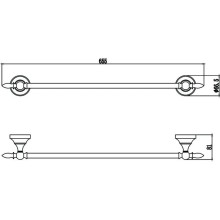 Полотенцедержатель 65,5 см Savol 68A S-06824A