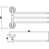Полотенцедержатель 42,5 см Savol 68A S-06803A