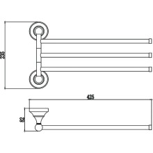 Полотенцедержатель 42,5 см Savol 68A S-06803A