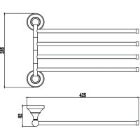 Полотенцедержатель 42,5 см Savol 68A S-06804A