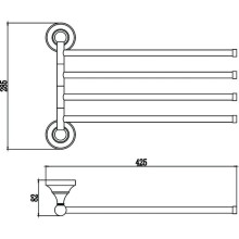 Полотенцедержатель 42,5 см Savol 68A S-06804A
