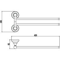 Полотенцедержатель 42,5 см Savol 68B S-06802B