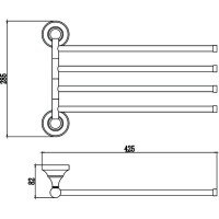 Полотенцедержатель 42,5 см Savol 68B S-06804B